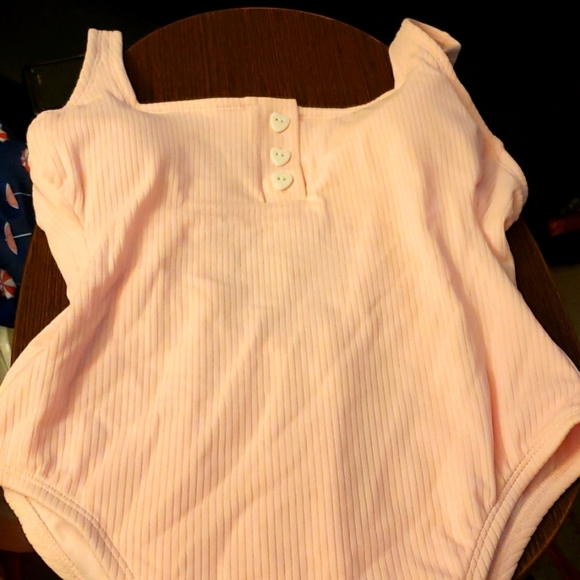 Stoney Clover x Target Pink Ribbed Cheeky High Leg 1 Piece Swimsuit Size XS (0-2 - Picture 4 of 8